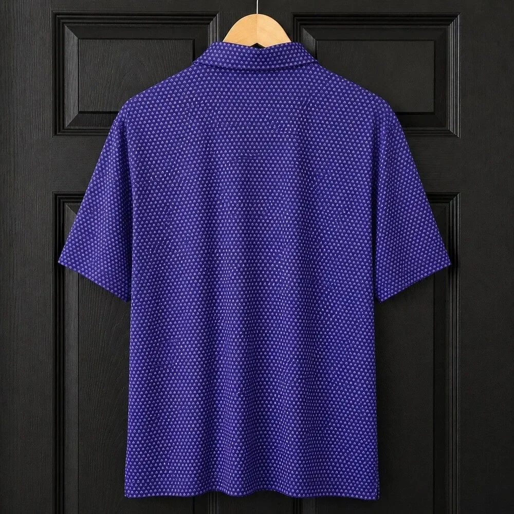 Peter Millar Summer Comfort Men’s XL Navy Geometric Polo SS Golf